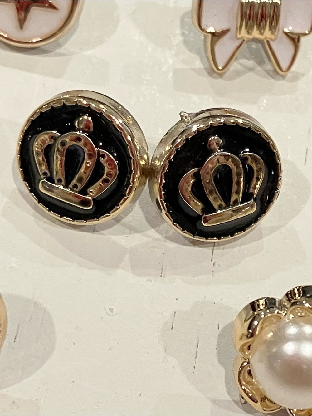 Gold Crown Pin Set of 2